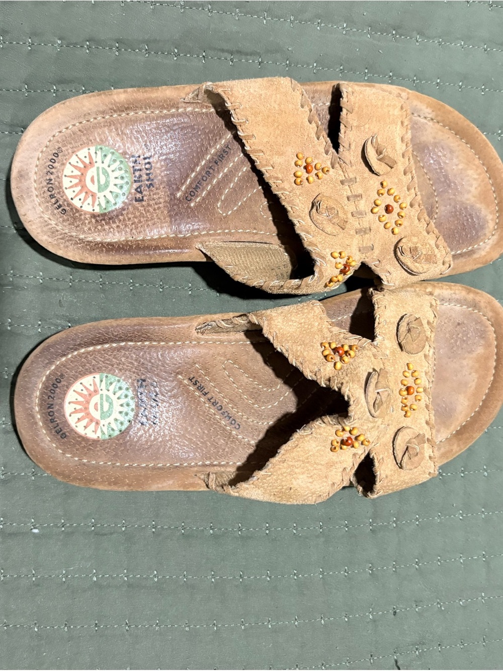 Women’s Suede Slide Sandals in Camel Brown